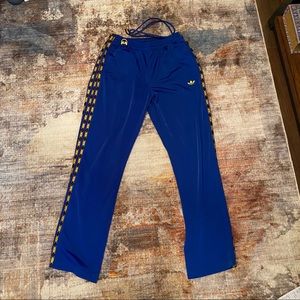 Adidas Blue and Yellow Tartan Pants